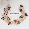 BERYUAN Rhinestone Leaves Wedding Hair Vine Crystal Rhinestone Gold Leaves Hair Vine Women Wedding Hair Accessories Crystal Rhinestone Wedding Headpiece for Women (black)