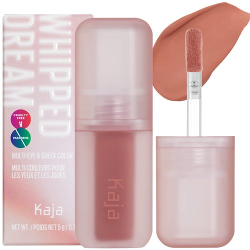 Kaja Multi-purpose Liquid Eyeshadow & Blush - Whipped Dream | with Cotton Seed Oil, 4 Shades, Buildable, Blendable, Airy Semi-matte Finish, 01 Coral Souffle, 0.17 Oz