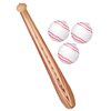 Kacctyen 4 Pieces Inflatable Baseball Set, Includes Baseball Bat and 3 Baseball Plastic Bat Inflatable Baseball Bat for Adults Outdoor Yard Backyard Garden Playing(Baseball)