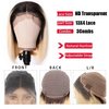 Smavida Glueless Lace Front Wigs Bob Human Hair Wigs Colored Ombre Blonde 13x4 HD Transparent Brazilian Virgin Human Hair 150 Density Pre Plucked with Bleached Knots Lace Frotal Bob Wig for Women