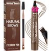 iMethod Eyebrow Pen - Eyebrow Pencil Magical Upgraded Eye Brow Pencils for Women with 4 Fork Tip & Spoolie Brush for Hair-Like Natural Brows, Last All-Day, Microblading Eyebrow Pen, Dark Brown