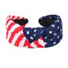 Lonext Independence Day Knotted Headband for Women Halloween Twist Turban Headband Elastic Wide Hair Hoop (Twill without rhinestones)