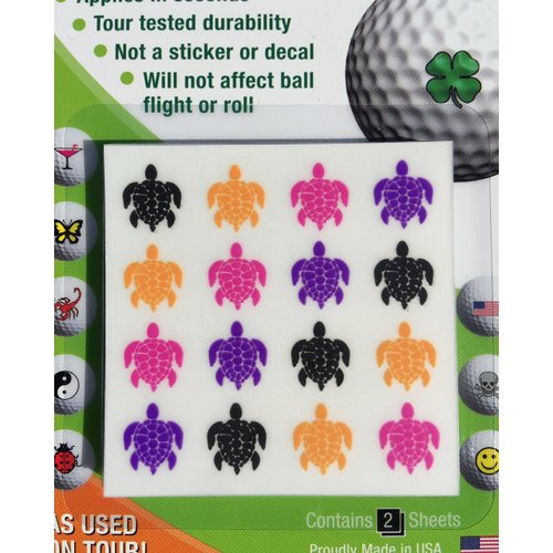 Golfdotz | Tropical Collection | Golf Ball Markers | Golf Accessories | Golf Ball Customizers | 18-32 Count (Hawaiian Sea Turtles)