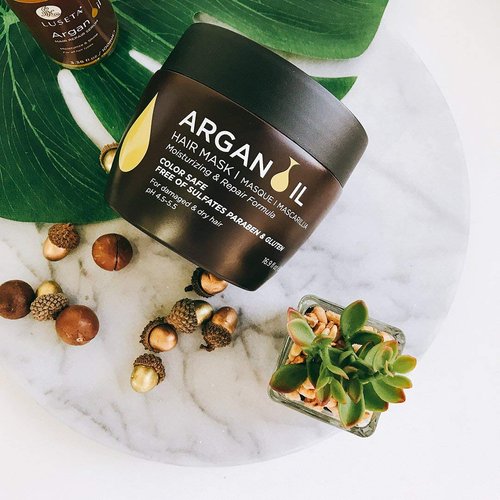 Luseta Argan Oil Hair Mask for Damaged Hair Deep Conditioning Thickening for Thin Hair Hydrate for Dry Hair 16.9 oz