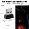Sylvil 2 PCS USB LED Car Interior Atmosphere Lamp, Portable Mini LED Night Light, Plug-in USB Interface Trunk Ambient Lighting Kit, Universal Interior Car Accessories (Red)