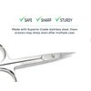 Melwey Eyebrow Scissors & Small Cuticle Scissors, Curved Blade Manicure TSA Scissors. Stainless-Steel Scissors for Eyelashes, Facial Hair, Pubic, Men Moustache & Beard.