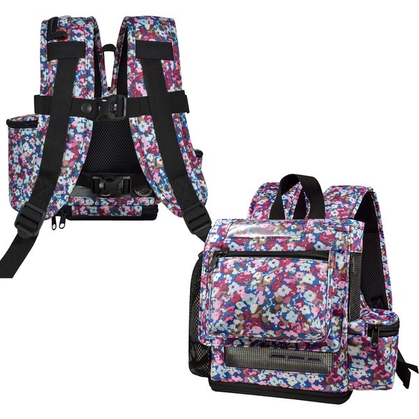 O2TOTES Lightweight Carrier for Inogen One G5 Oxygen Concentrator, Portable Oxygen Backpack with Adjustable Straps & Zippered Pockets, Floral