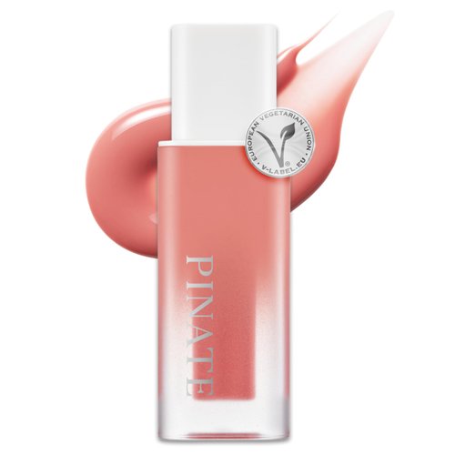 PINATE Natural Bloom Korean Lip Oil Serum 0.14 fl oz | Moisturizing Lip Booster Plumping Oil Tint Serum Enriched w/Camellia & Safflower Oils | Non-Irritating Color Changing Lip Oil (Pink Muhly)