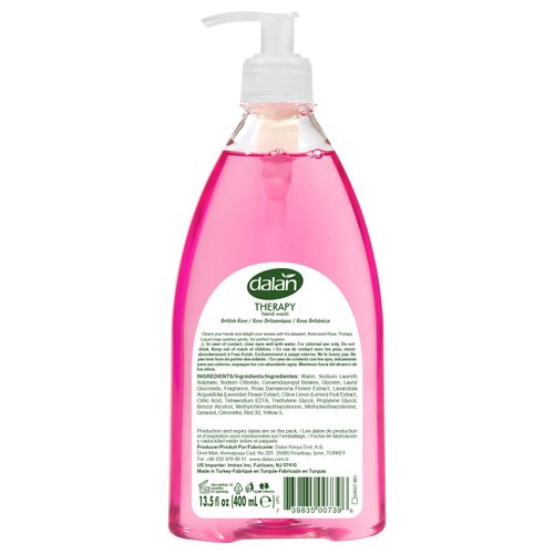 Dalan Therapy British Rose Ultra Moisturizing Liquid Hand Soap for Normal and Dry Hands Fresh Clean and Soft Feeling (13.5 Fl Oz / 400 mL (Pack of 6))