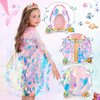 Princess Dress Up Cloak Princess Dress Up Clothes Mermaid Toys Rainbow Mermaid Princess Cloak Kit 9 Pcs Gift Set for Little Girls 3-8 Years Old, Great Gift Set for Birthday Christmas Halloween
