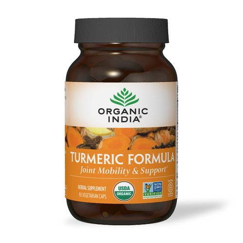 ORGANIC INDIA Turmeric Curcumin Herbal Supplement - Joint Mobility & Immune System Support, Healthy Inflammatory Response, Whole Root Supplement, Organic Trikatu, USDA Certified Organic - 90 Capsules