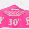 Casoty 30th Birthday Sash and Tiara for Women, 30th Birthday Decorations for Women, 30th Birthday Crown and Sash Set, Happy 30th Birthday Party Favors, 30th Birthday Gifts for Women