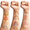 Boho Rainbow Temporary Tattoos Birthday Party Supplies Decorations 96 PCS Tattoos Stickers Bohemian Cute Party Favors Kids Boys Girls Gifts Ideas Classroom School Prizes Themed