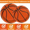 98 Pieces Basketball Party Decorations Basketball Tableware Set Plates Napkins Tablecloth Party Supplies Kit for Kids Boys Sports Table Cover Dinnerware Party Favors 24 Guests