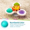 LiKee Strong Suction Cup Fidget Spinnerz Sensory Bath Toys for Baby 12 18 Months Airplane Car Travel Table & Window Toys for 1 2 Year Old Toddler Boys and Girls (Sun)