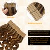 Body Wave Tape in Hair Extensions Human Hair, Medium Brown Balayage Cameral Blonde Highlights Tape in Hair Extensions for Women Seamless PU Skin Weft Tape ins Human Hair Extensions 24 Inch 50g 20pcs
