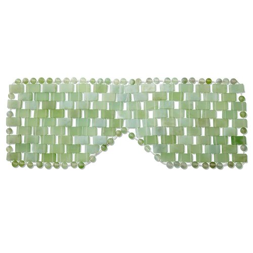 gemshan Jade Eye Mask 100% Natural Real Jade Stone Reusable Eye Mask for Hot & Cold Anti Aging，Headache and Migraine Relief Jade Mask for Women Men