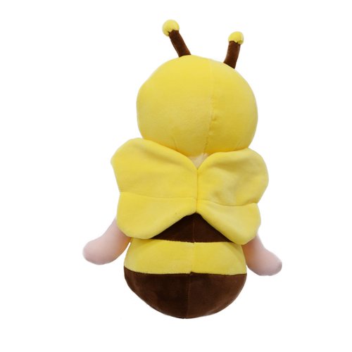 BABOLI Emotional Support Bee Stuffed Animal with Smile Face and Yellow Wings Soft Plush Fuzzy Bumblebee Toy Pillow Pretty Sweet Gifts for Honey Kids or Stuff Collection 12 Inches