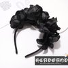 EARENT Halloween Rose Skull Headband Black Flower Crown Hair Bands Gothic Floral Leaf Veils Hair Hoops Headpieces Costume Party Masquerade Decoration Hair Accessories for Women