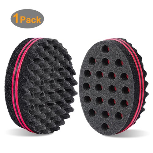 Hair Sponge Magic Twist Sponge Two Sides Dread Afro Coil Barber Hair Sponge for Men and Women Curl Curling Sponge Brush Foam Wave Sponge Big and Small Holes for Boy Girl Long Short Hair 1 Pcs