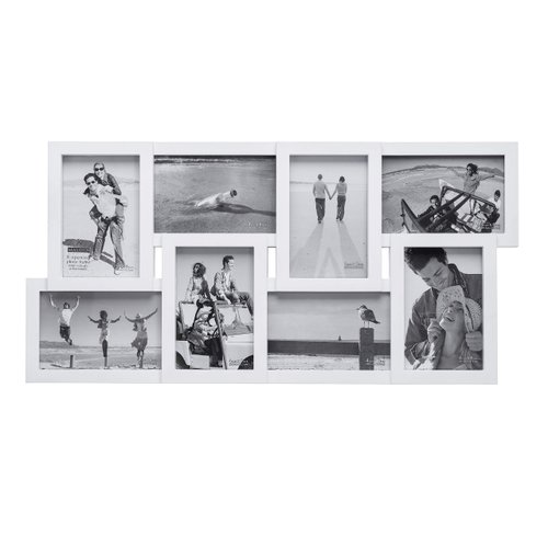 Malden International Designs Puzzle Collage Picture Frame, 8 Option, 8-4x6, White