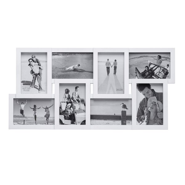 Malden International Designs Puzzle Collage Picture Frame, 8 Option, 8-4x6, White