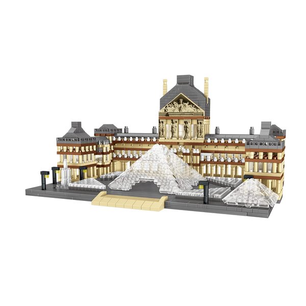 dOvOb Architecture Louvre Micro Building Blocks Set（2885PCS） - World Famous Architectural Model Toys Gifts for Kid and Adult