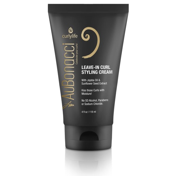 AuBonacci Leave-in Curl Styling Cream - Moisture-Rich Styler for Defining, Taming, and Smoothing Curly Hair, Hydrating Frizz-Fighting Formula, 4 Ounces