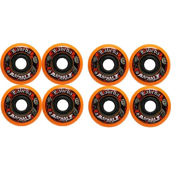 Labeda Asphalt Orange Inline Skate Wheels - 76mm