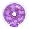 Pill Organizer Weekly,INVODA Pill Case 7 Day 3 Times Medicine Pill Dispenser,Push Button Rotate Pill Planner with 7 Compartments (Purple+Dark Grey Bag)