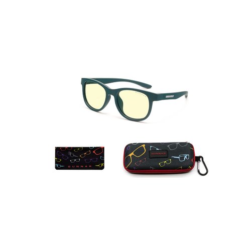 GUNNAR - Premium Gaming and Computer Glasses for Kids (age 4-8) - Blocks 65% Blue Light - Rush, Teal, Amber Tint