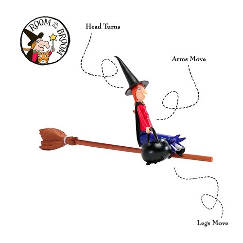 Wow! PODS Stuff Witch Room On The Broom Witch & Broom Collectable Action Figure | Articulated Character Play | Official Toys and Gifts from The Julia Donaldson Books, TV and Animation Movie Series