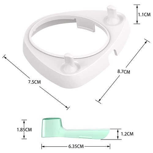 seplouis Electric Toothbrush Holder with 1 Charging Stand Slot and 2 Toothbrush Head Stands + 4 PCS Toothbrush Head Covers for Oral B