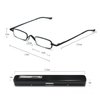 EYE ZOOM Metal Super Light Mini Reading Glasses with Compact Case, Gunmetal, 1.75