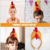WRITWAA 1Pc Chicken Hair Hoop, Easter Headbands Cartoon Rooster Hair Bands for Halloween Decorations, Animals Ears Headdress Cute Headbands for Cosplay Party, Brown