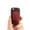 CHATYYD for Chevy Key Fob Cover, Soft TPU Leather Key Fob Case for Chevrolet Camaro Cruze Equinox Malibu Trailblazer Impala Sonic Buick Cascada Encore Car key Accessories (Red)