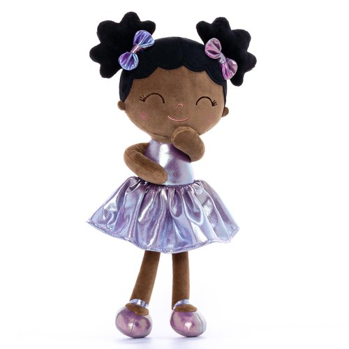Gloveleya Baby Girl Gifts Baby Dolls Soft Doll Curvy Illusion Girl Black Purple 12inches
