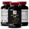 Anti gray hair - ANTI GRAY HAIR COMPLEX - Vibrant hair, Gray tone refinement, Dynamic hair, Lively hair color, Gray reduction care, Hair brilliance boost, Natural color revival 2 Bottles 120 Caps
