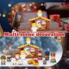 Pamonrueer 19 Pcs Little Nativity Set Christmas Nativity Scene Resin Hand-Painted Nativity Set Figures Party Decorations Tabletop