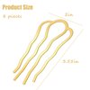 8 Pieces Hair Side Combs, Metal Hair Fork Clip Hair Pins for Buns Hair Updo U-Shape Hair Sticks for Women Hair Styling Tool Accessories (Gold)