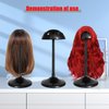 Generic Wig Stand 1pc 13inch Removable Portable Wig Holder Non-Slip Wig Head Stand For Display,Storage,Styling,Travel Wig Holder Stand For Multiple Wigs, Black 1PCS