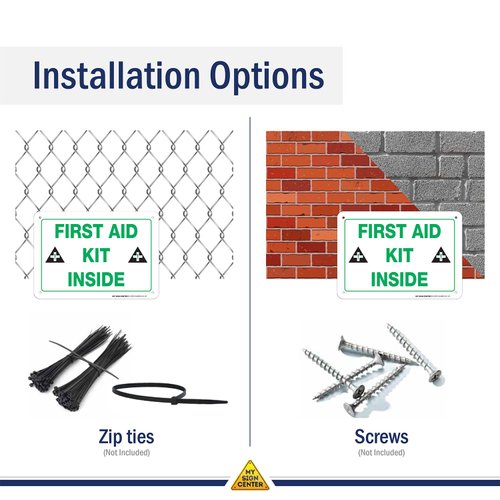 First Aid Kit Inside Sign, 7" x 10" 0.40 Aluminum, Fade Resistance, Indoor/Outdoor Use, USA MADE By My Sign Center