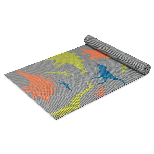 Gaiam Kids Yoga Mat Exercise Mat, Yoga for Kids with Fun Prints - Playtime for Babies, Active & Calm Toddlers and Young Children, Dino Zone, 3mm