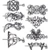 WILLBOND Hair Clips, 8 Pcs Viking Celtic Hairpins Vintage Celtic Knot Hair Sticks, Retro Silver Alloy Hair Barrette Jewelry Accessories for Women Girls