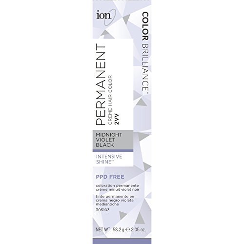 Ion 2VV Midnight Violet Black Permanent Creme Hair Color 2VV Midnight Violet Black