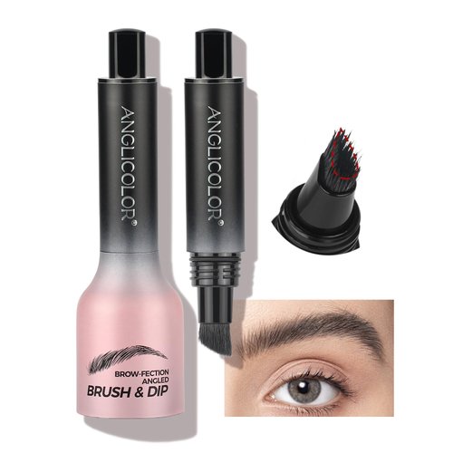 Anglicolor Upgraded Liquid Microblading Eyebrow Pen,Teardrop Angled Micro Eyebrow Brush To Microblading Eyebrow,Hair-Like Strokes,Natural Easy To Color Long Lasting Quick Drying (#06Grayblack)