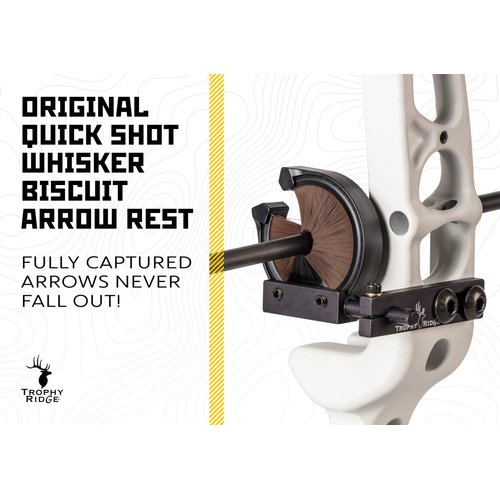Trophy Ridge Whisker Biscuit Original Quick Shot Archery Arrow Rest - Trusted Choice for Bowhunters, Durable Lightweight Construction, Quiet Loading, Medium Right-Handed Design