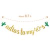 Dalaber Adios to My 40's Banner - Mexican Gold Glitter 49th,50th Birthday Party Decoration for Women, Men - Mexican Fiesta Theme Birthday Party Supplies