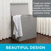 Double Laundry Hamper with Lid | Removable mesh bags | Dual Compartment Clothes Hamper | Grey