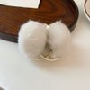 Jumwrit Furry Hair Claw Clip Small High Ponytail Holder Hair Clip Strong Hold Solid Color Hair Barrette Dainty Copper Hairpin Clamp Cute Hair Styling Accessories for Women Girls(White)